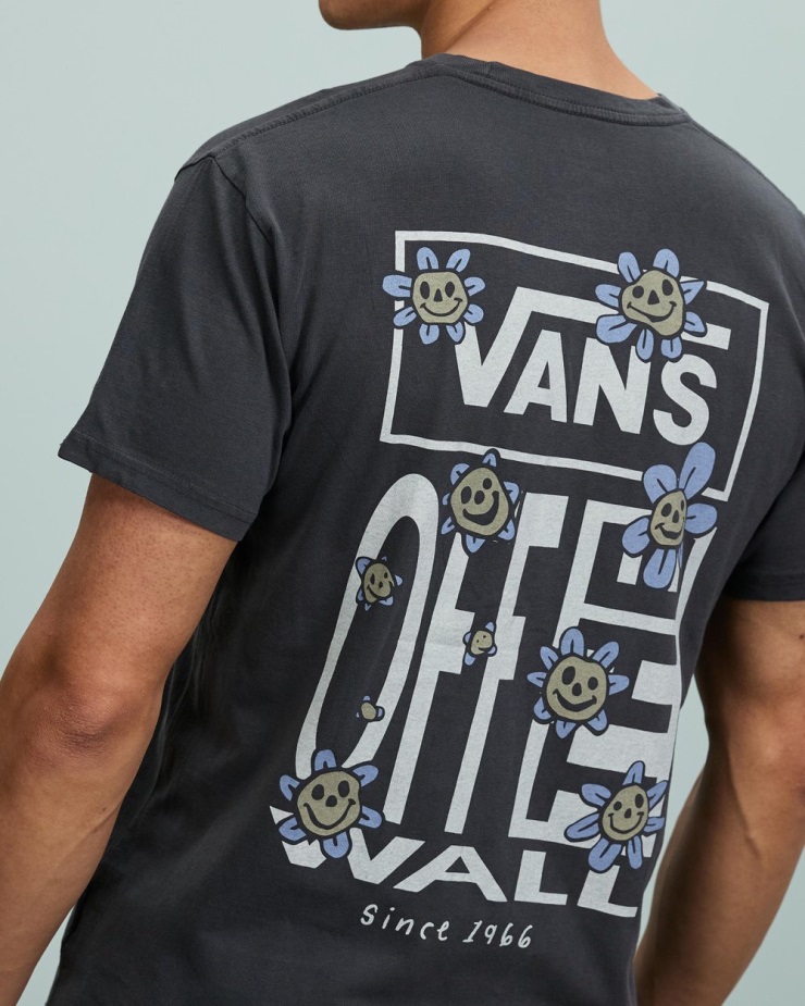 Vans Trippy Grin Floral κοντομάνικο μπλουζάκι μαύρο