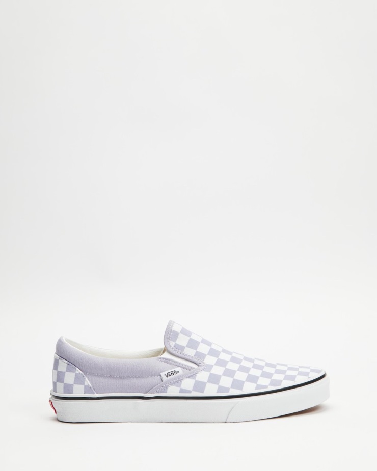 Vans Classic Slip-on σκακιέρα - Unisex αδύναμο λεβάντα-αληθινό λευκό