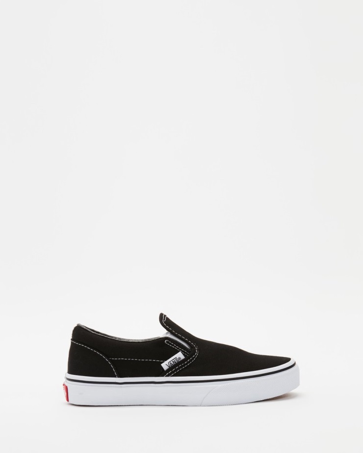 Vans Classic Slip-ons - παιδικό μαύρο-αληθινό λευκό