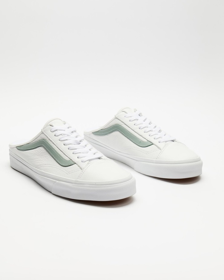 Vans Style 36 δερμάτινα Mules - Unisex πραγματικό λευκό-πράσινο περιβάλλον