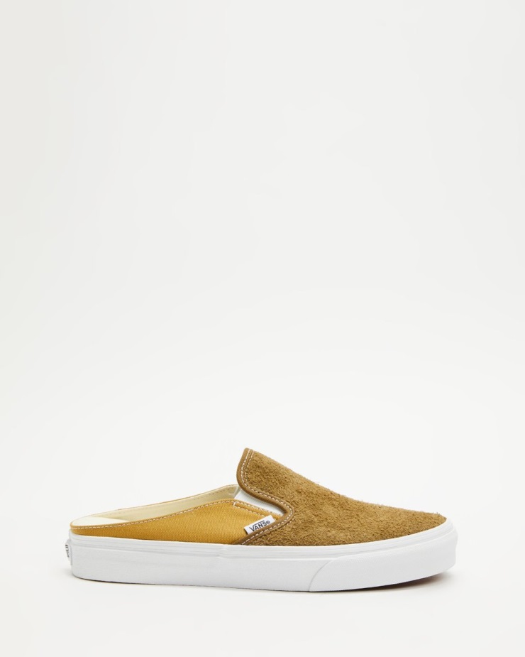 Vans Classic Slip-on Mules - Unisex τριχωτό σουέτ βουτύρου