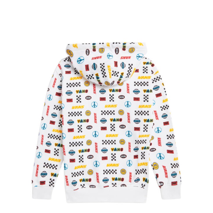 Φορτηγά χειμερινό πουλόβερ με κουκούλα λευκό λογότυπο γραφικό