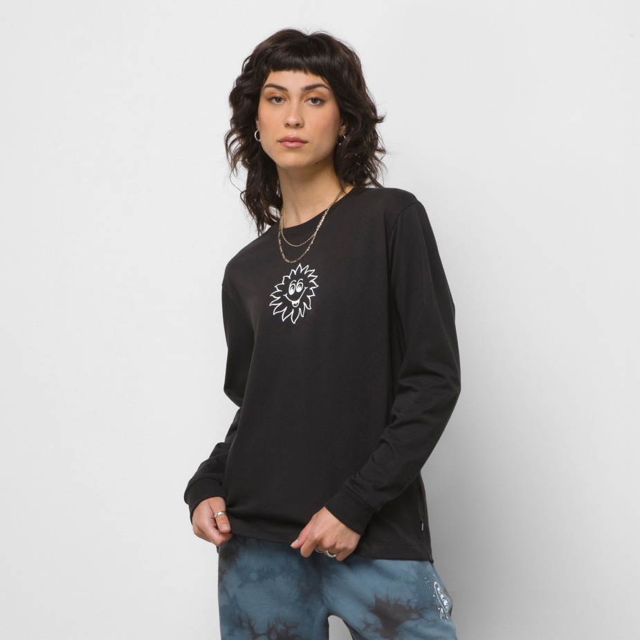 βαν ήρεμη μακρύ μανίκι Bff μπλουζάκι μαύρο