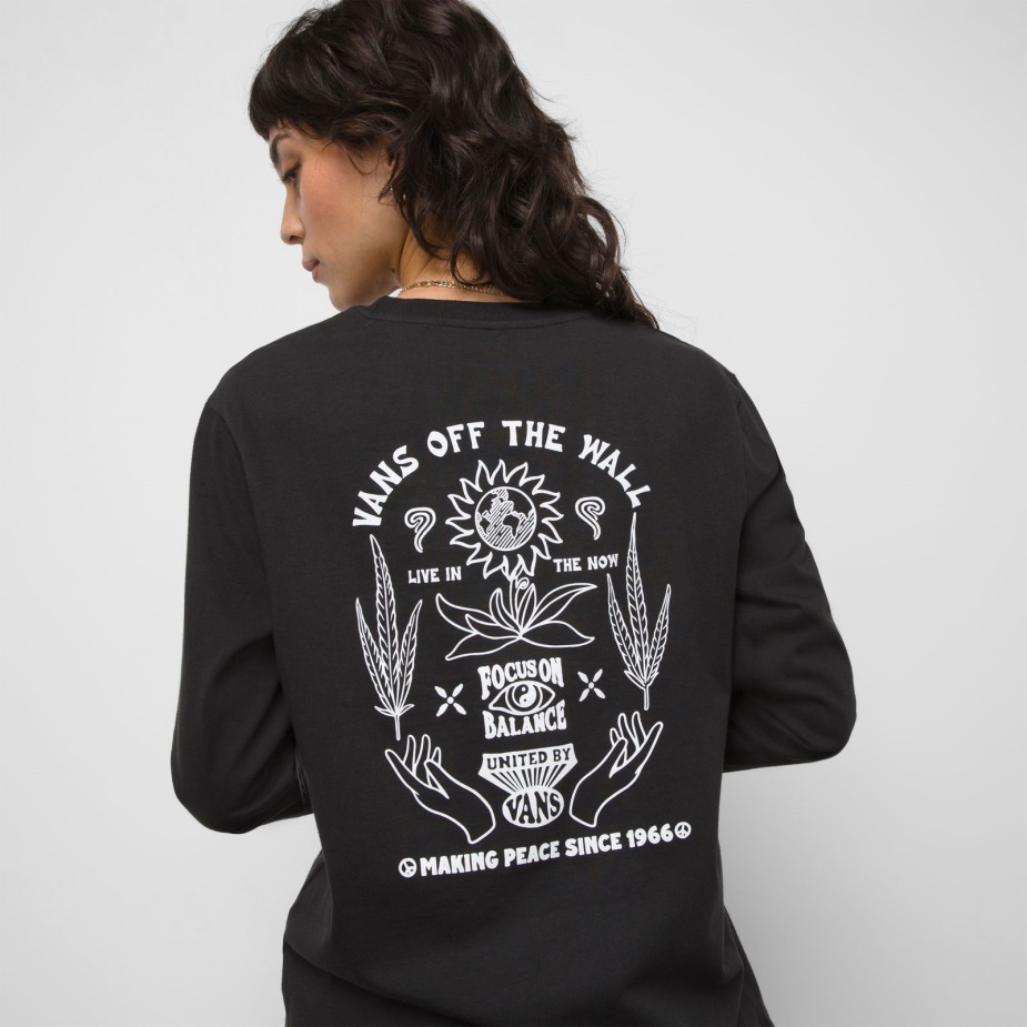 βαν ήρεμη μακρύ μανίκι Bff μπλουζάκι μαύρο