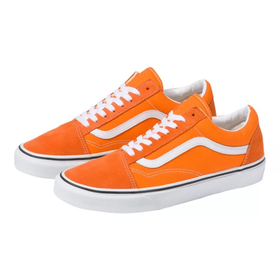 βαν ανδρικά παπουτσια παπουτσια Skate Sneakers Low Top Slip σε αναπνευσιμο πορτοκαλο-λευκο