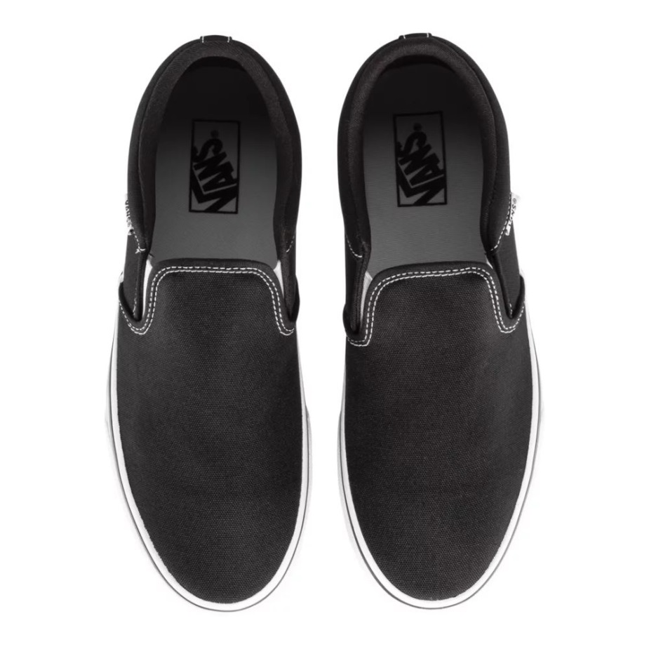 βαν ανδρικά παπούτσια πάσσαλο καμβά ασέρ μαύρο-άσπρο