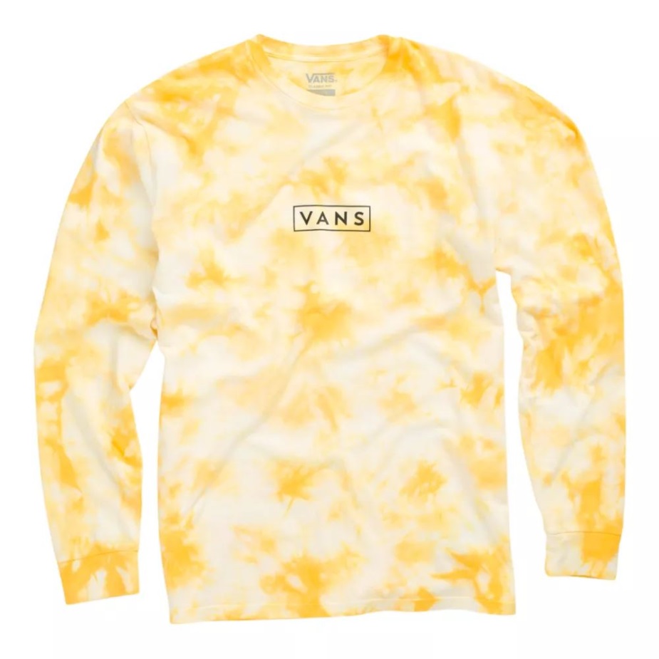 βαν ανδρικό μπλουζάκι Easy Box μακρυμάνικο πλήρωμα λαιμόκοψη βαμβακερή γραβάτα βαφή κίτρινη γραβάτα