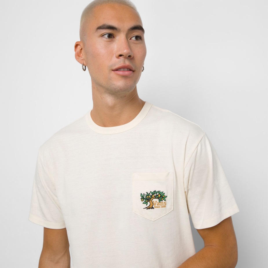 βαν από τον τοίχο γραφικό μπλουζάκι τσέπης αντίκα λευκό