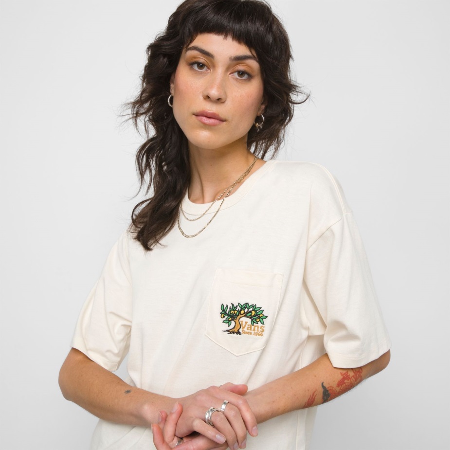 βαν από τον τοίχο γραφικό μπλουζάκι τσέπης αντίκα λευκό