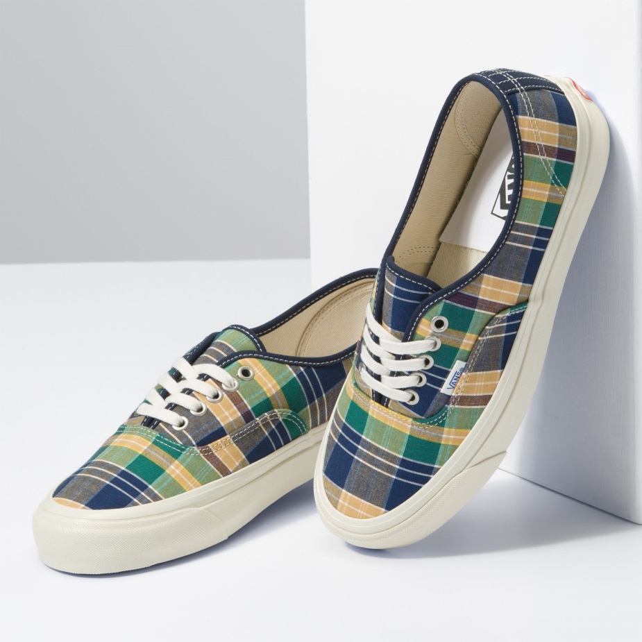 βαν αυθεντικό 44 Dx καρό Navy-αντίκα λευκό