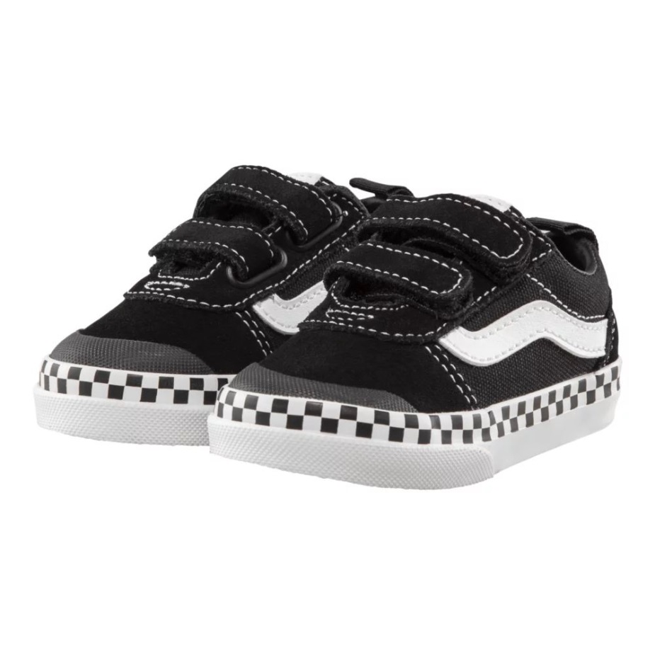 βαν για νήπια παιδική πτέρυγα V Dw Skate Shoes Checker Foxing Black