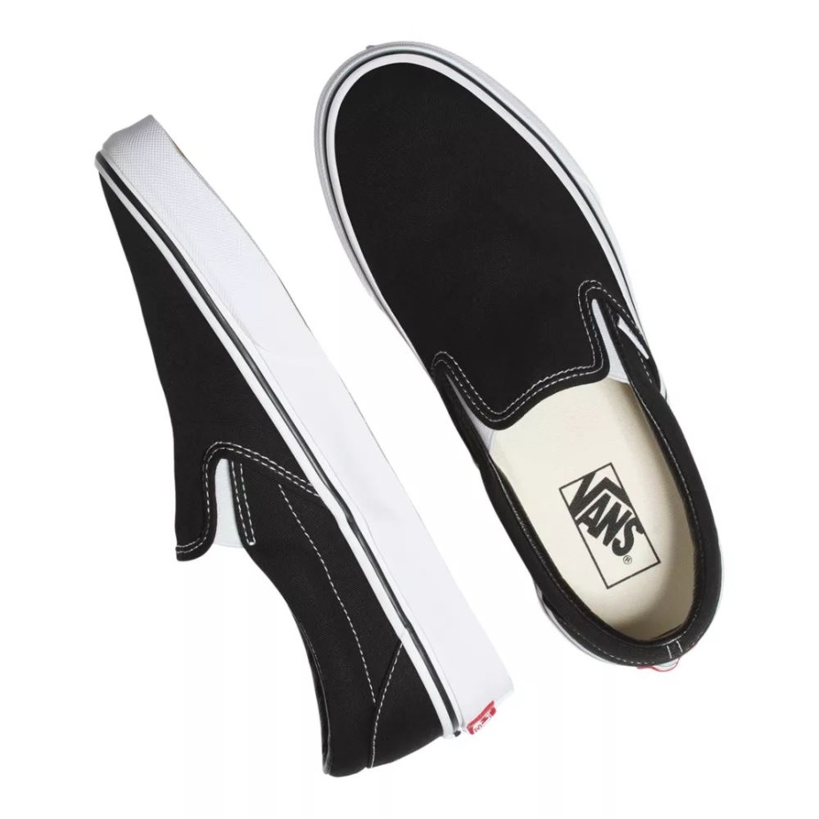 βαν γυναικεία κλασικά παπούτσια Skate Sneakers Low Top Slip σε αναπνεύσιμο μαύρο