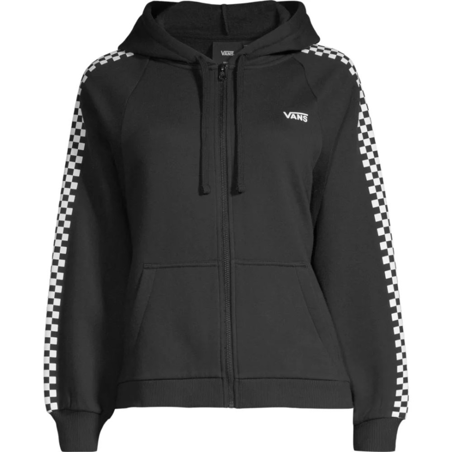 βαν γυναικεία πιο αστεία φορές μακρύ μανίκι κουκούλα με φερμουάρ μαύρο