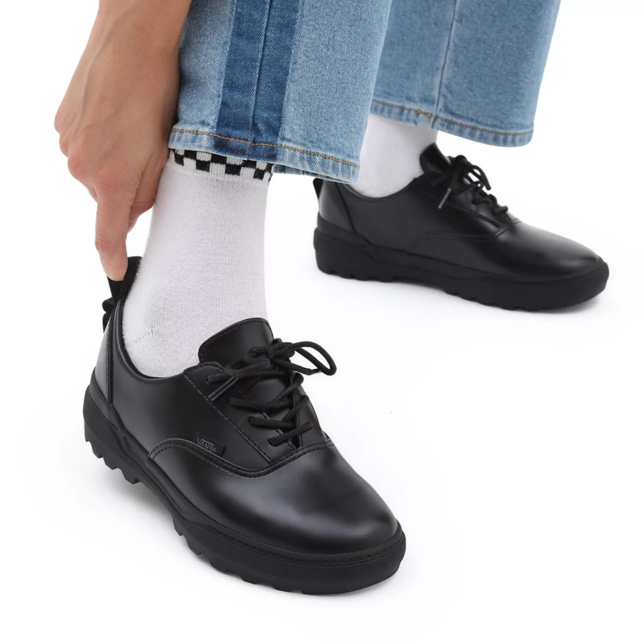 βαν δερμάτινα κολφάξ χαμηλά παπούτσια μαύρα