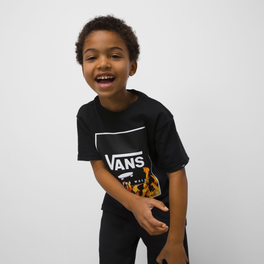 βαν μικροπαιδια με εμπριμέ μπλουζάκι μαύρο-μαύρο-άσπρο