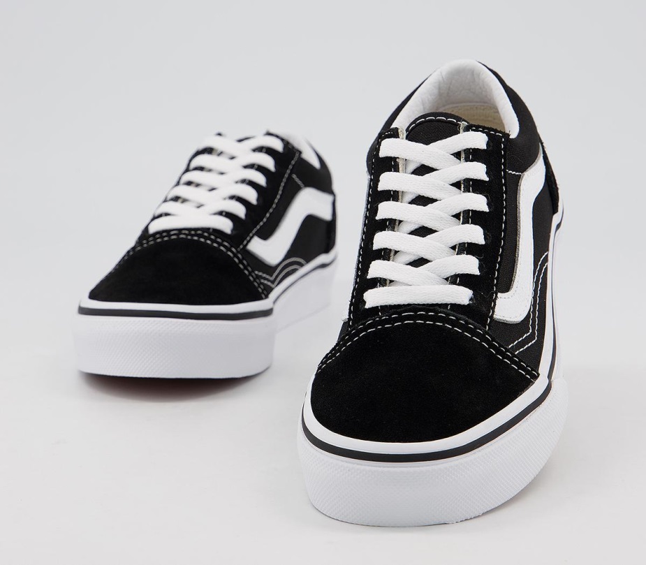 βαν παλιά Skool δαντέλα παιδικά εκπαιδευτικά μαύρο αληθινό λευκό