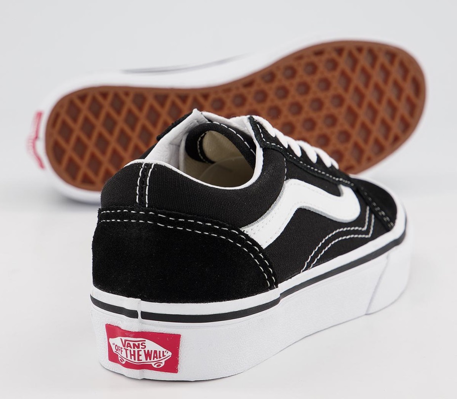 βαν παλιά Skool δαντέλα παιδικά εκπαιδευτικά μαύρο αληθινό λευκό