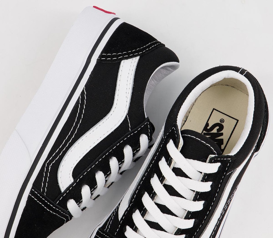 βαν παλιά Skool δαντέλα παιδικά εκπαιδευτικά μαύρο αληθινό λευκό