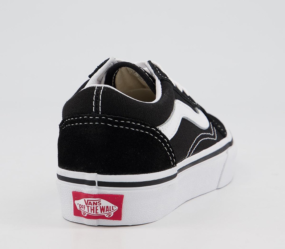 βαν παλιά Skool δαντέλα παιδικά εκπαιδευτικά μαύρο αληθινό λευκό