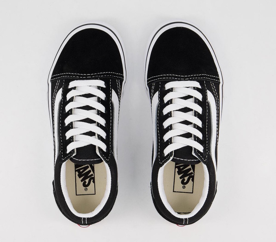 βαν παλιά Skool δαντέλα παιδικά εκπαιδευτικά μαύρο αληθινό λευκό