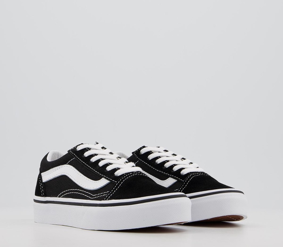 βαν παλιά Skool δαντέλα παιδικά εκπαιδευτικά μαύρο αληθινό λευκό