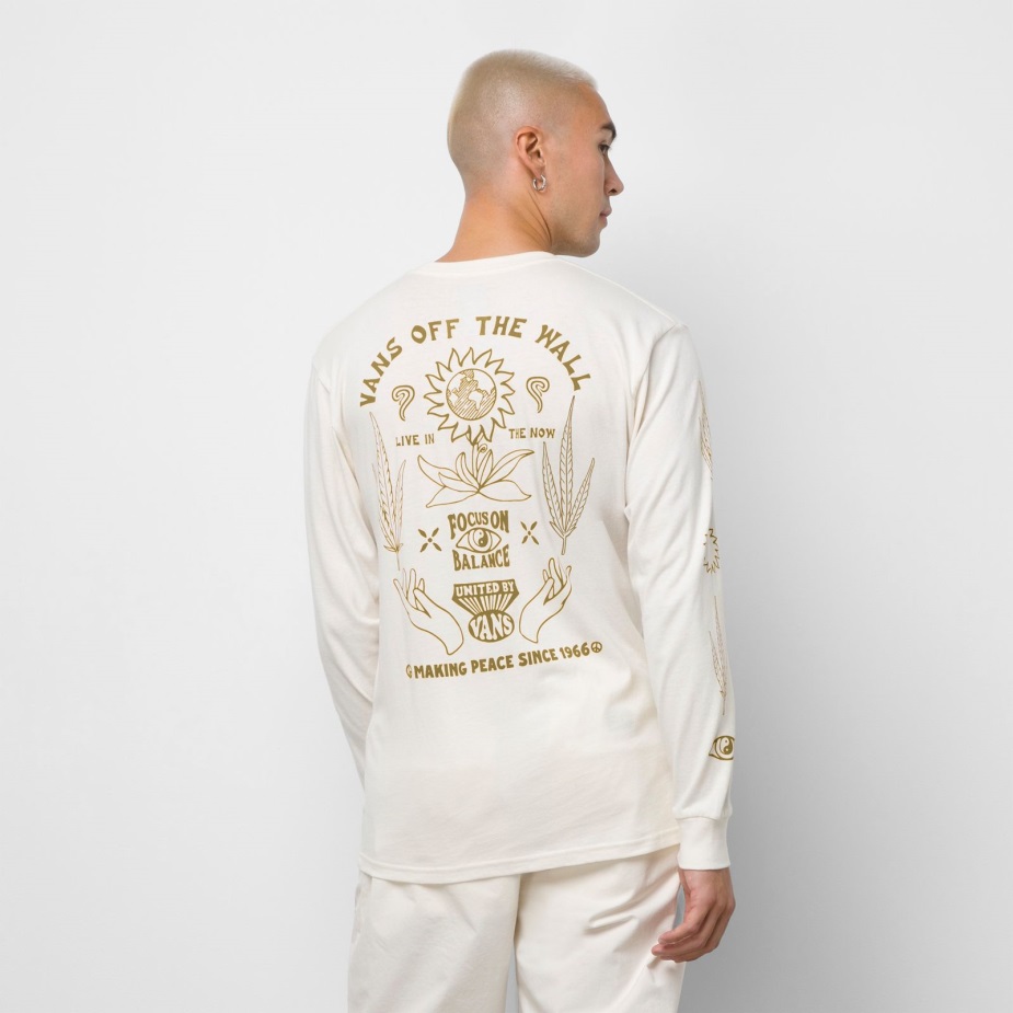 βαν που κάνουν ειρήνη Vintage μακρυμάνικο μπλουζάκι αντίκα λευκό