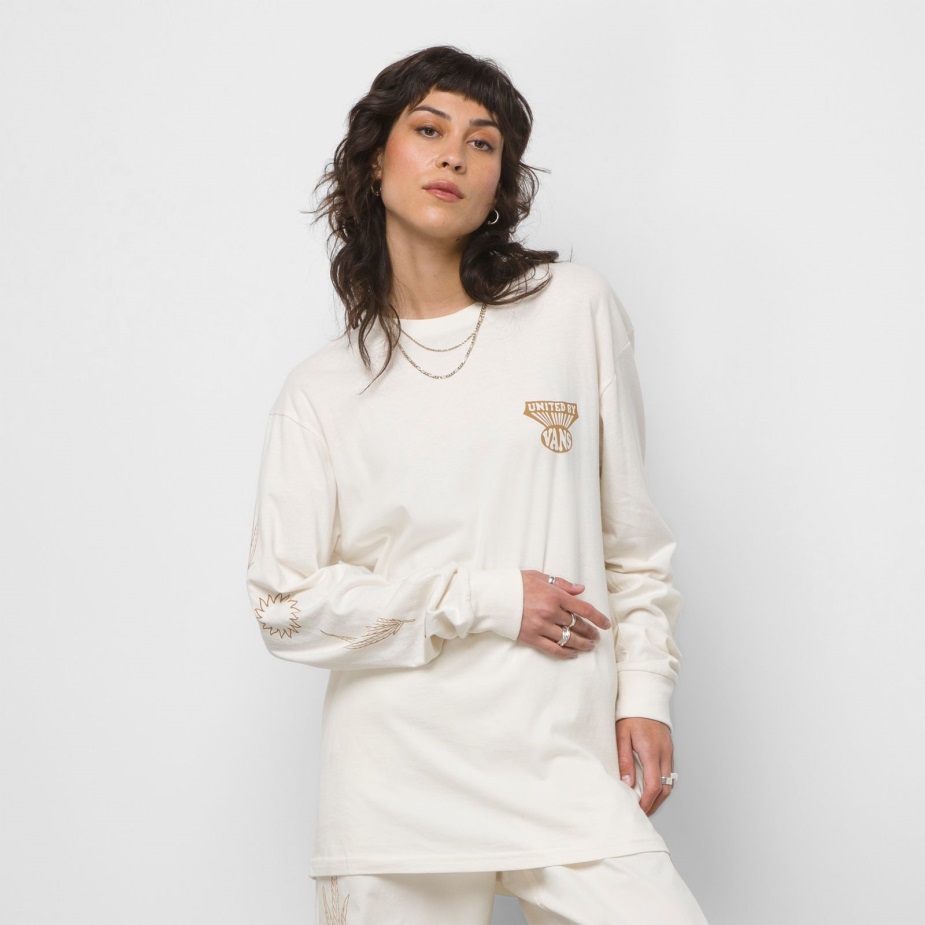 βαν που κάνουν ειρήνη Vintage μακρυμάνικο μπλουζάκι αντίκα λευκό