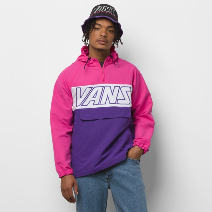 βαν ρετρό σπορ άνορακ φούξια μωβ-ηλιοτρόπιο
