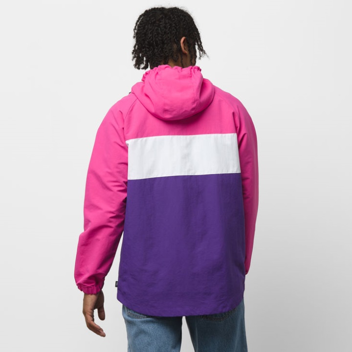 βαν ρετρό σπορ άνορακ φούξια μωβ-ηλιοτρόπιο