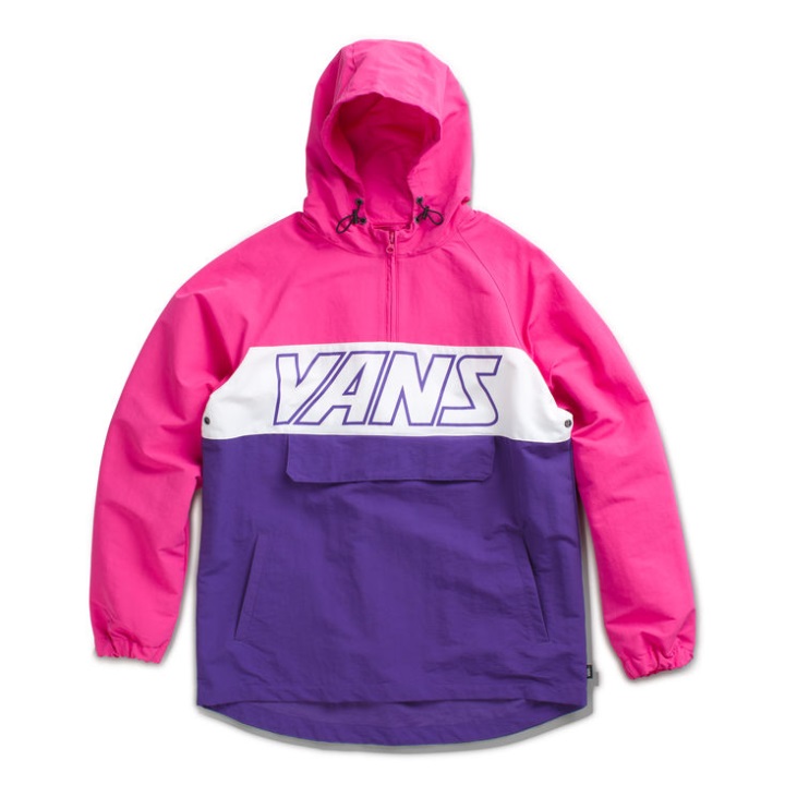 βαν ρετρό σπορ άνορακ φούξια μωβ-ηλιοτρόπιο