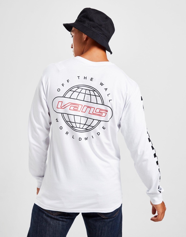 βαν σε όλο τον κόσμο μακρυμάνικο μπλουζάκι λευκό