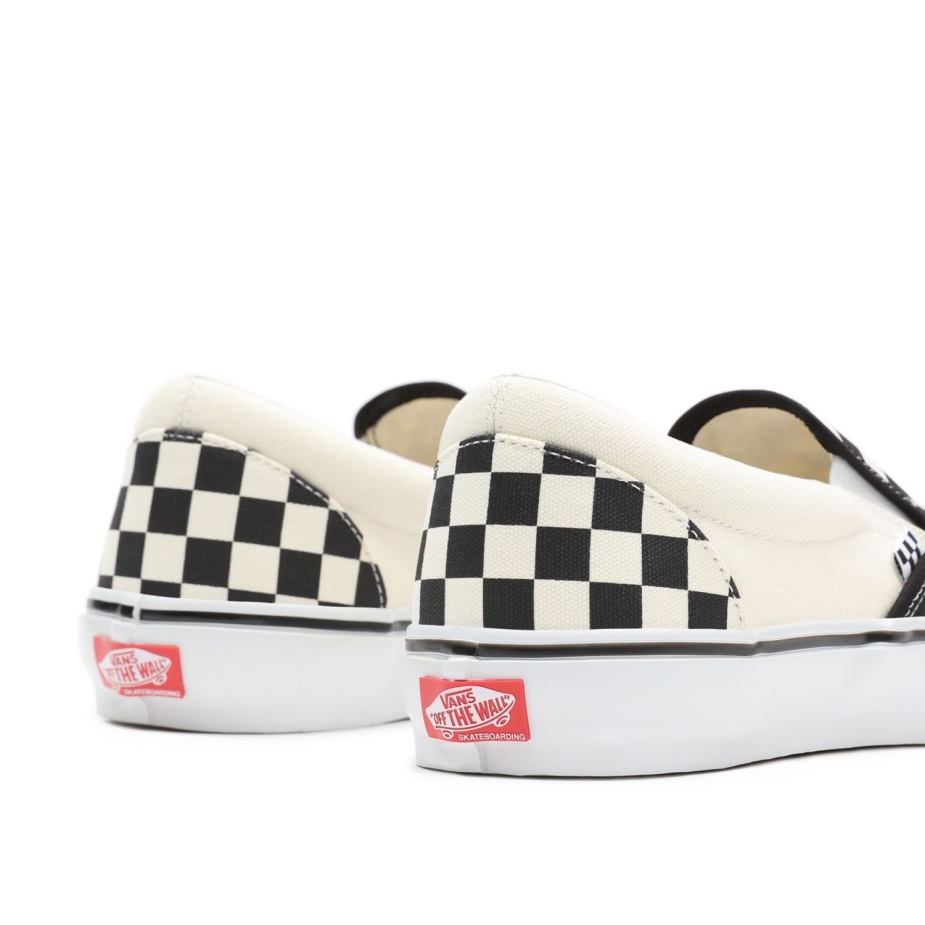 βανάκια Skate Slip-on παπούτσια σκακιέρας λευκό