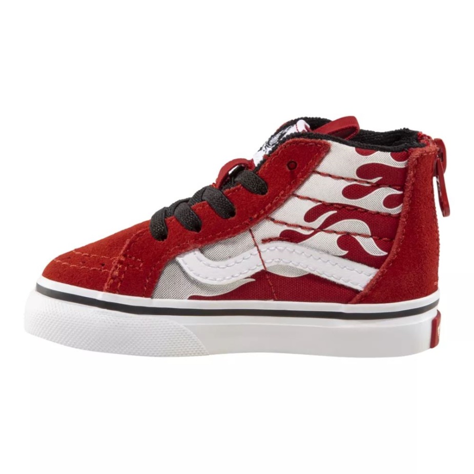 βανάκια για νήπια παιδικά παπούτσια Sk8-hi Zip Skate Racing κόκκινο-μαύρο