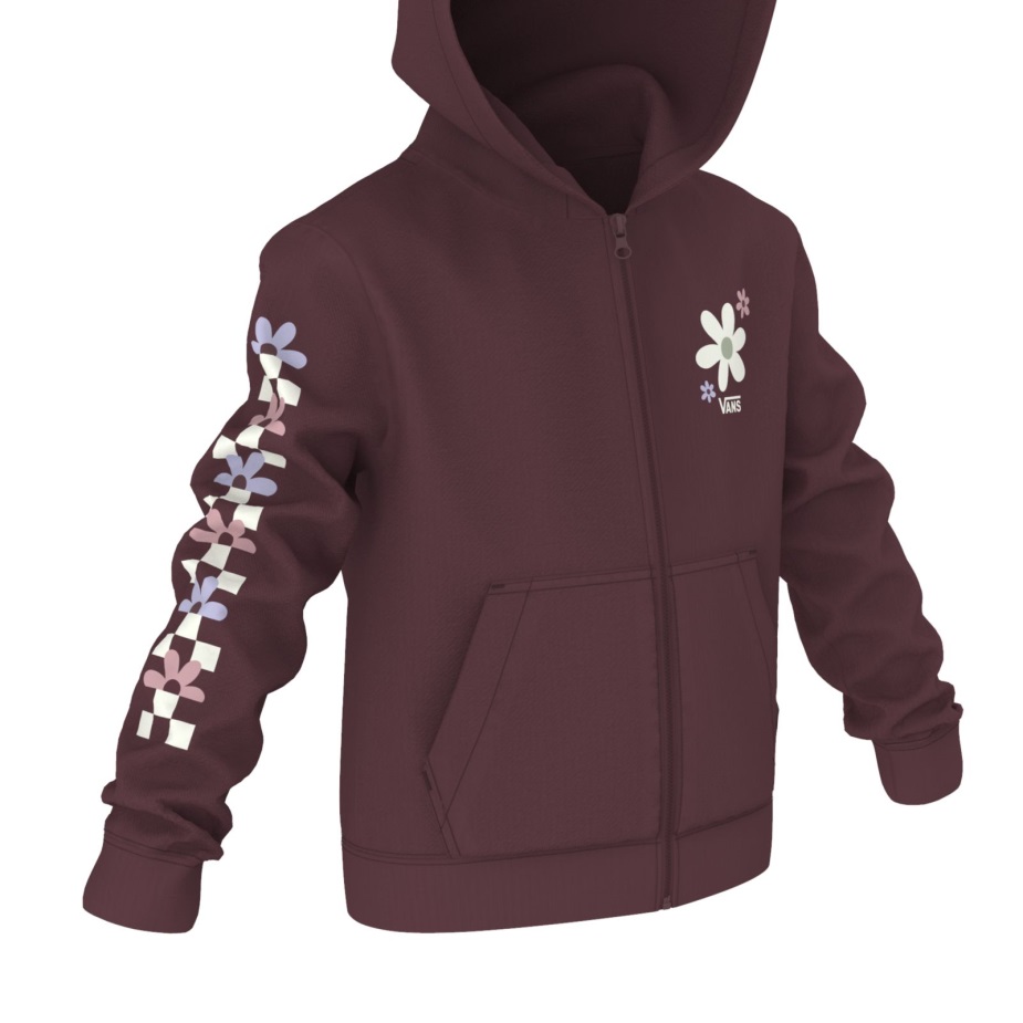 βανάκια μικρά παιδιά χειμερινό λουλουδάτο με κουκούλα Catawba σταφύλι με πλήρη φερμουάρ