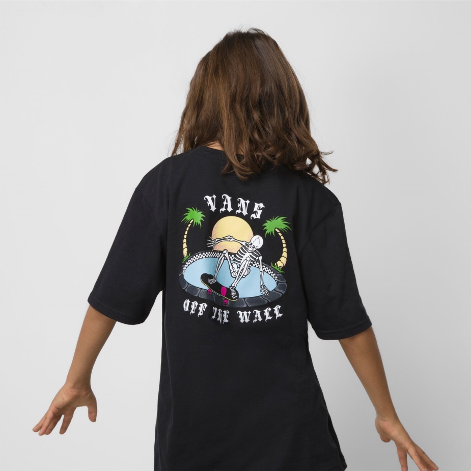 βανάκια παιδικά Layback παλάμες μπλουζάκι μαύρο