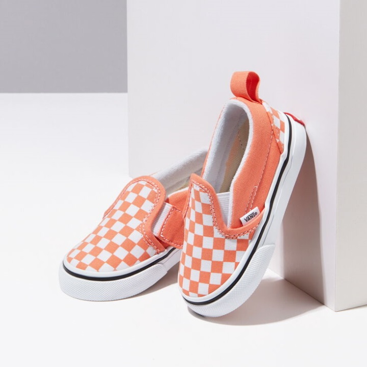 βανάκια σκακιέρα για νήπια κλασική Slip-on V πεπόνι-αληθινό λευκό