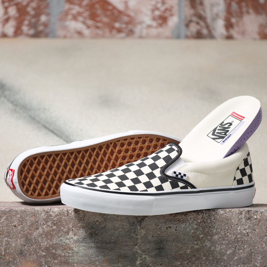 βανάκια σκακιέρας Skate Slip-on Black-off White