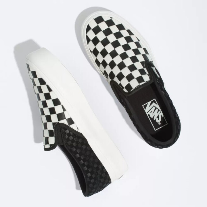 βανάκια υφασμένα κλασική Slip-on πλατφόρμα δέρμα-blanc De Blanc