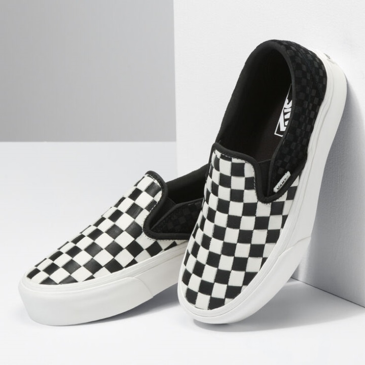 βανάκια υφασμένα κλασική Slip-on πλατφόρμα δέρμα-blanc De Blanc