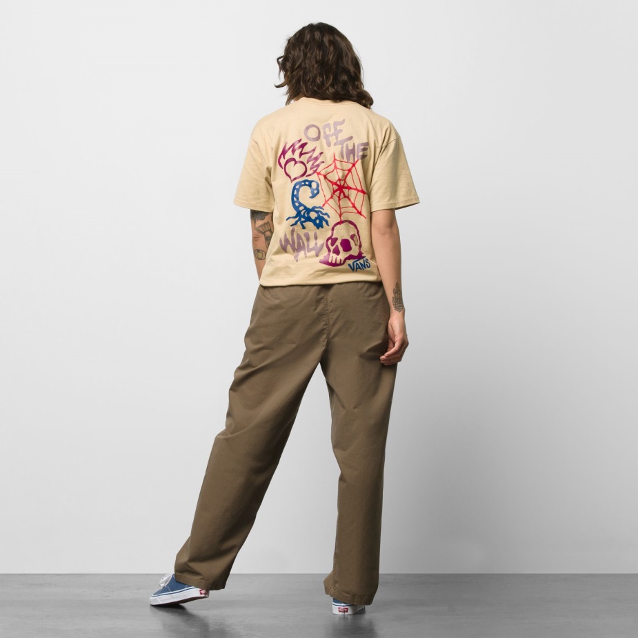 καντίνα παντελόνι με φαρδιά κωνική ελαστική μέση