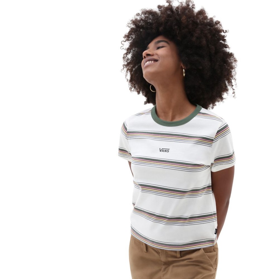 μίνι μπλουζάκι με γραμμή φορτηγών πράσινο-λευκό