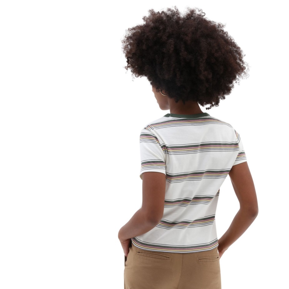 μίνι μπλουζάκι με γραμμή φορτηγών πράσινο-λευκό