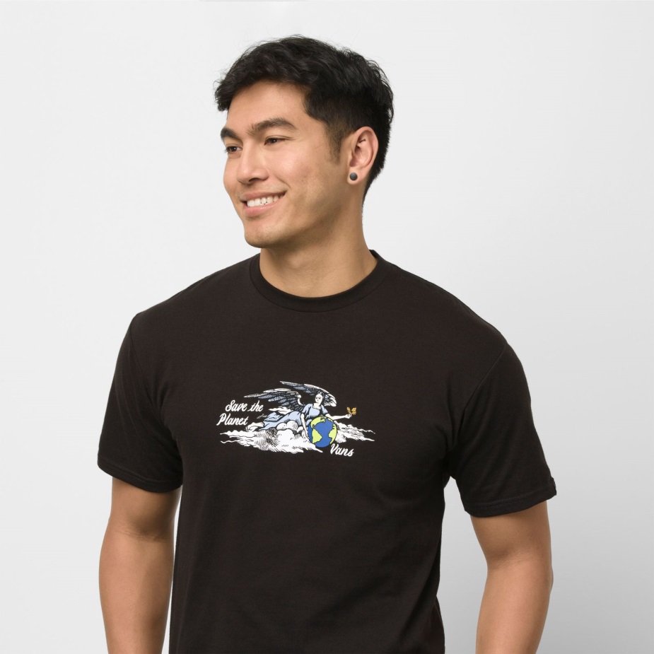 μαύρη μπλούζα σώσε τον πλανήτη μας Vans