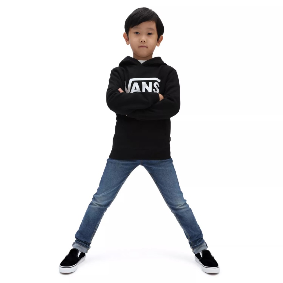 μικρά παιδικά βανάκια κλασικό πουλόβερ με κουκούλα (2-8 ετών) μαύρο-άσπρο