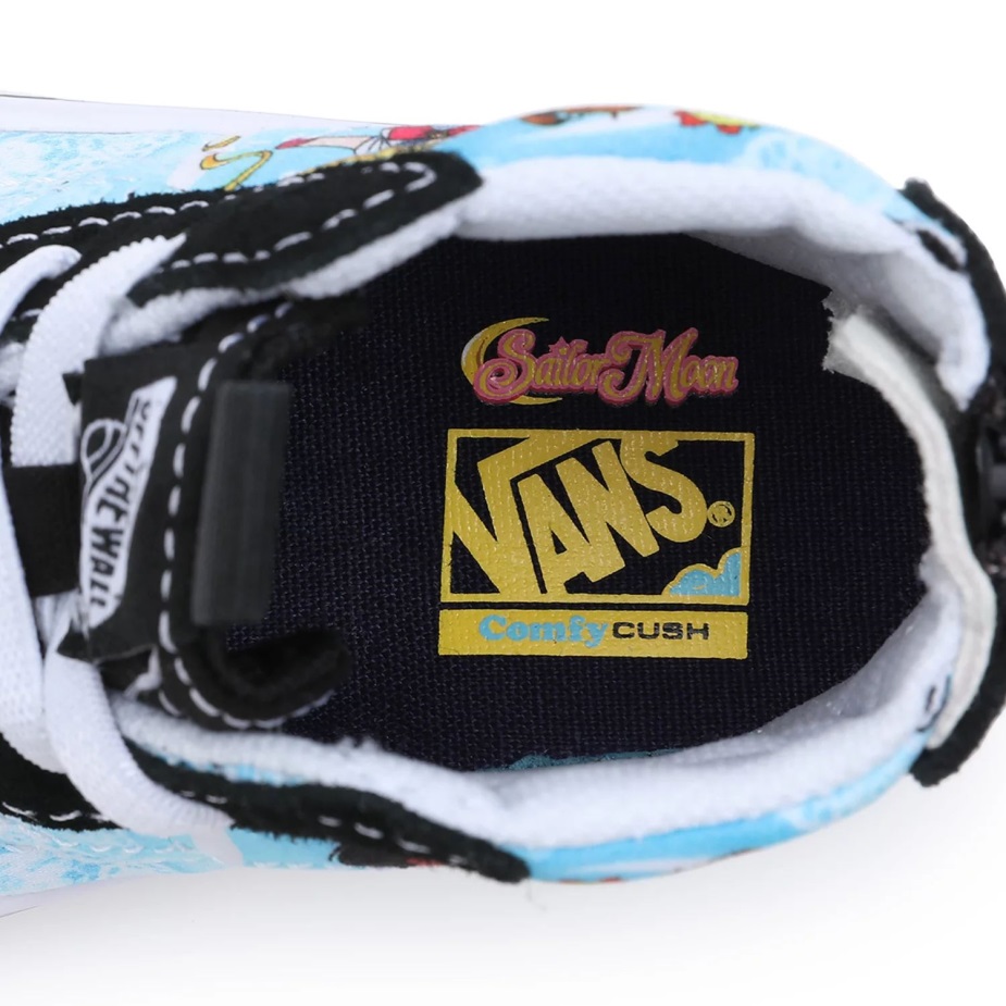 μικρά φορτηγά X όμορφος φύλακας Sailor Moon Comfycush Sk8-hi φερμουάρ παπούτσια (1-4 ετών) μαύρα