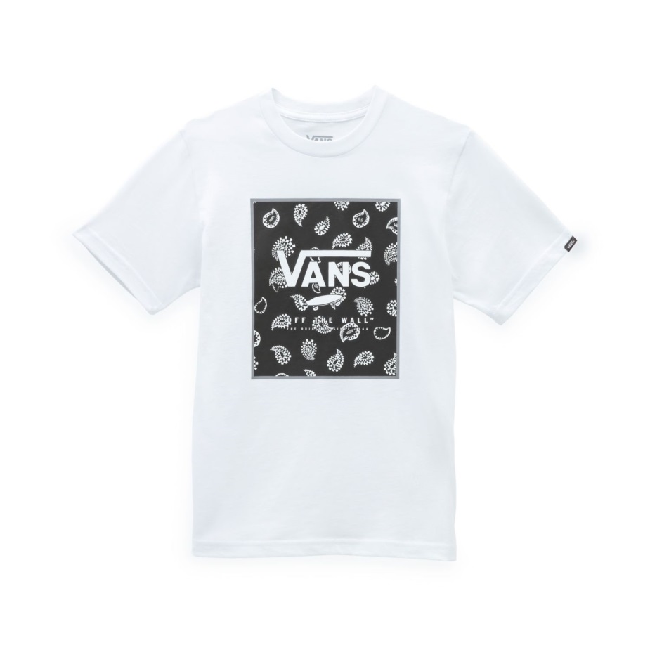 μπλουζάκι μπλουζάκι κουτί εμπριμέ βανς αγόρια (8-14 ετών) λευκό