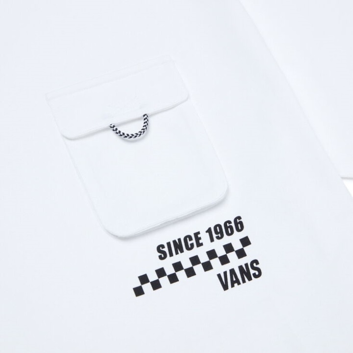 μπλουζάκι τσέπη με δαχτυλίδι βαν λευκό