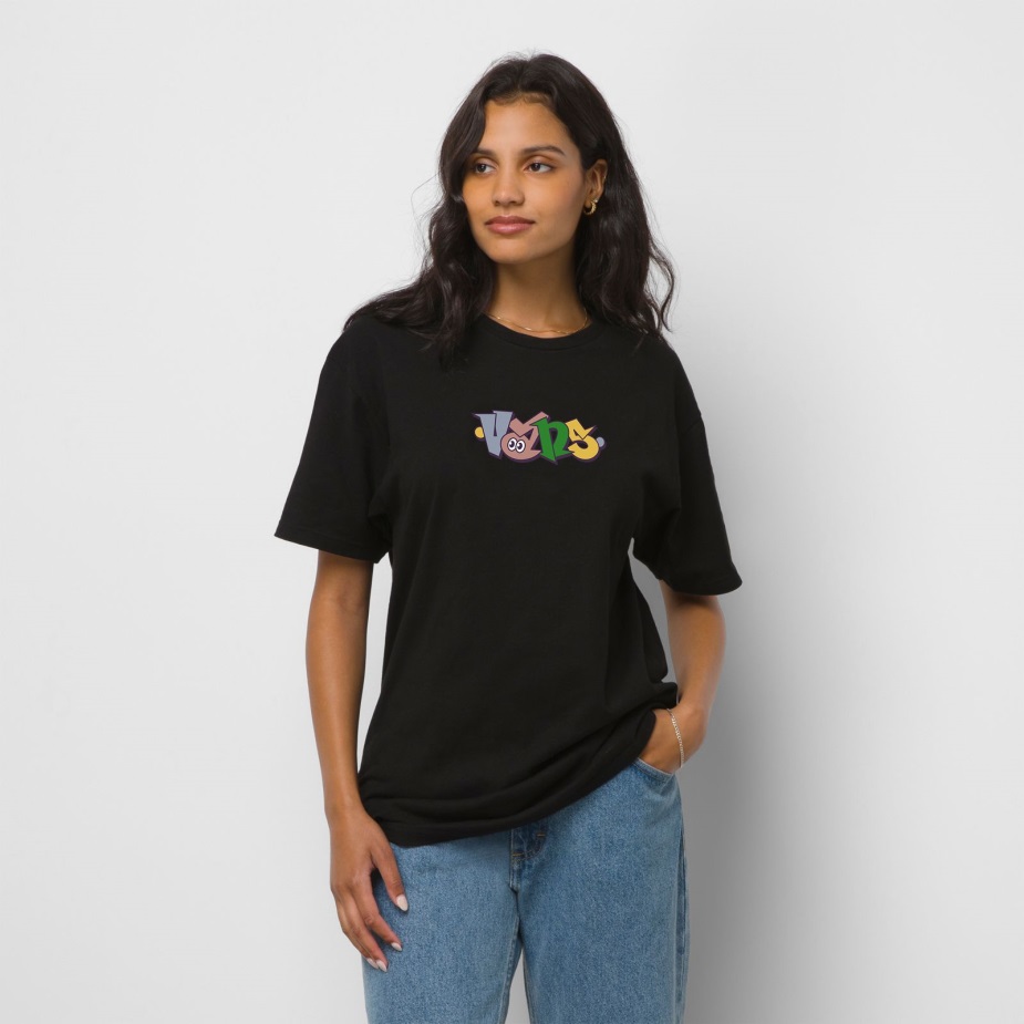 μπλουζάκι τύπου λογότυπου Vans μαύρο