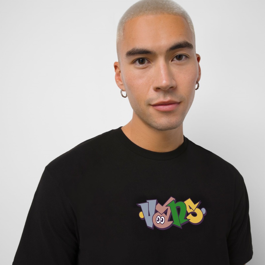 μπλουζάκι τύπου λογότυπου Vans μαύρο