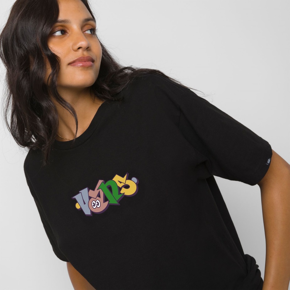 μπλουζάκι τύπου λογότυπου Vans μαύρο